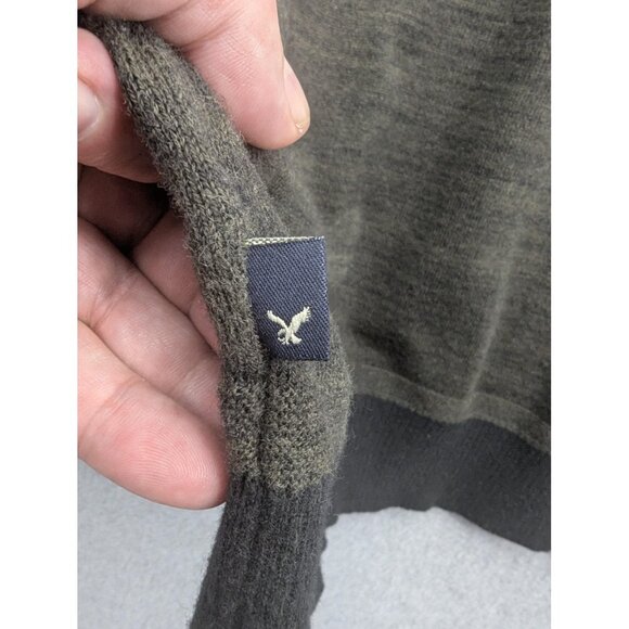 American Eagle Sweater Mens Large Gray Seriously Soft Classic Fit Pullover Knit - Picture 5 of 8